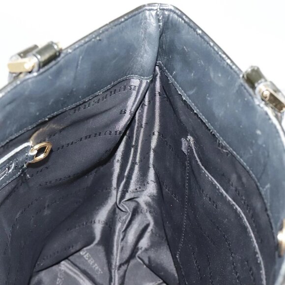 BURBERRY Nova Check Tote Bag Wool Leather Beige Black Gold - Picture 12 of 16